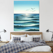 Vleugels boven de Golven Canvas Afdruk (Insitu (Slaapkamer))