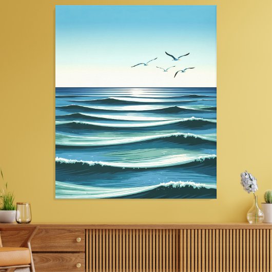 Vleugels boven de Golven Canvas Afdruk (Insitu (Woonkamer))