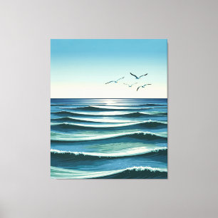 Vleugels boven de Golven Canvas Afdruk