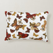 Vleugels die fluisteren – Vlinders op Wit Accent Kussen (Achterkant)