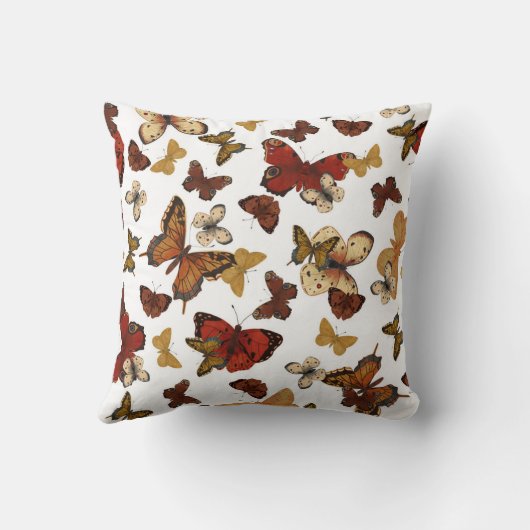 Vleugels die fluisteren – Vlinders op Wit Kussen (Achterkant)