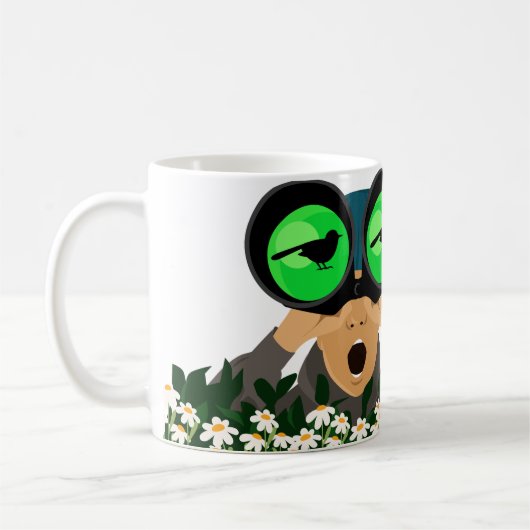 Vleugels en koffie: een droom van een vogelkijker koffiemok (Links)