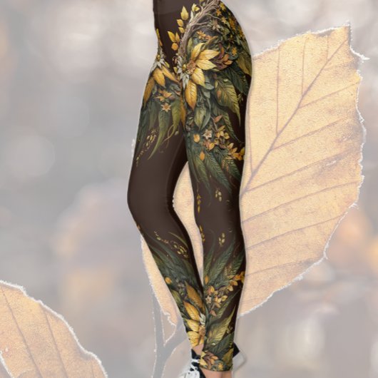 Vleugels en zonnebloemen leggings