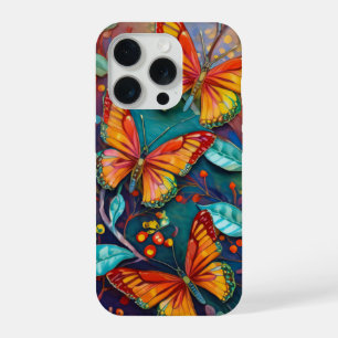 Vleugels in brand, late zomervlinders iPhone 15 pro case