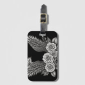 Vleugels met bloemen. Esthetische bloemenvleugels Bagagelabel (Voorkant (verticaal))