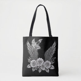 Vleugels met bloemen. Esthetische bloemenvleugels Tote Bag