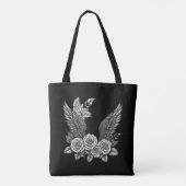 Vleugels met bloemen. Esthetische bloemenvleugels Tote Bag (Achterkant)