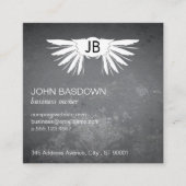 Vleugels / Monogram / Grungy Vierkante Visitekaartje (Voorkant)