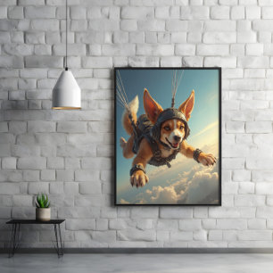 Vleugels, Oren En Kwispels In De Lucht Poster