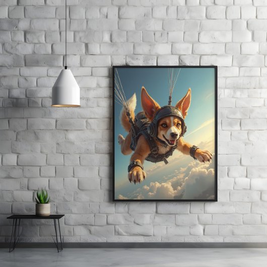 Vleugels, Oren En Kwispels In De Lucht Poster