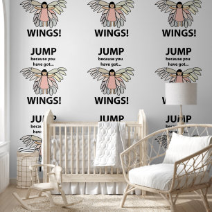 Vleugels springen omdat je vleugels hebt behang