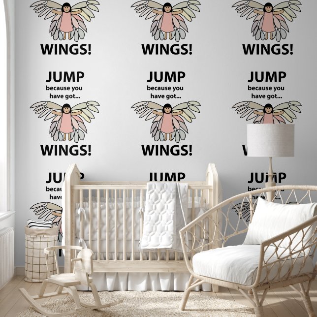 Vleugels springen omdat je vleugels hebt behang (Kinderen)