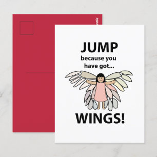 Vleugels springen omdat je vleugels hebt briefkaart