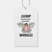 Vleugels springen omdat je vleugels hebt cadeaulabel (Achterkant)
