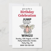 Vleugels springen omdat je vleugels verjaardag heb kaart (Voorkant)