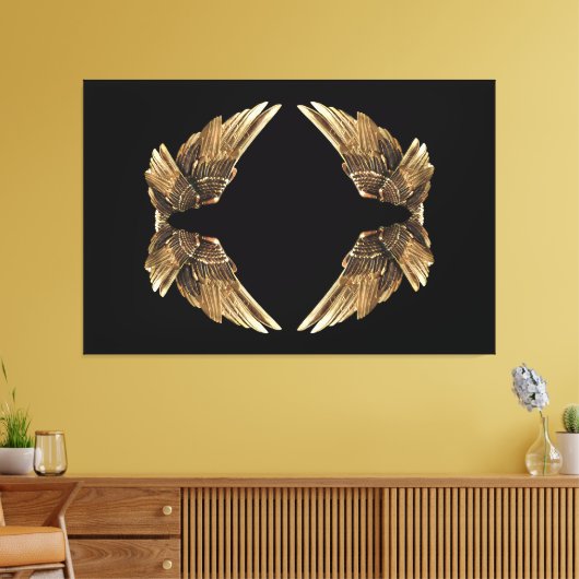 Vleugels tegenover elkaar afgedrukt op Premium Canvas Afdruk (Insitu (Woonkamer))