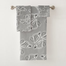 Vleugels van de monarchvlinder Ombre warm monochro Bad Handdoek
