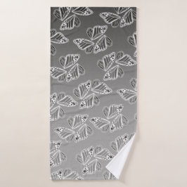 Vleugels van de monarchvlinder Ombre warm monochro Bad Handdoek