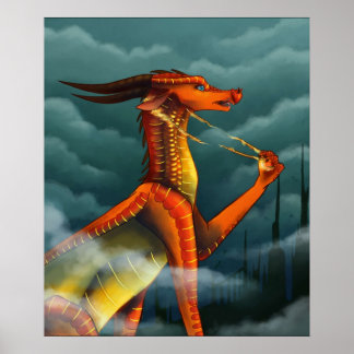 vleugels van drakenbedekking poster