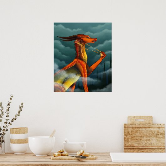 vleugels van drakenbedekking poster (Keuken)