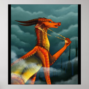 vleugels van drakenbedekking poster