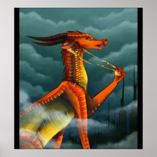 vleugels van drakenbedekking poster