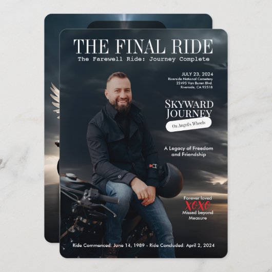 Vleugels van een Ruiter Rouwkaarten (Voorkant / Achterkant)