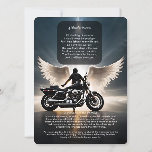 Vleugels van een Ruiter Rouwkaarten (Achterkant)