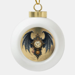 Vleugels van Eeuwigheid – De Tijdloze Bewaker. Keramische Bal Ornament