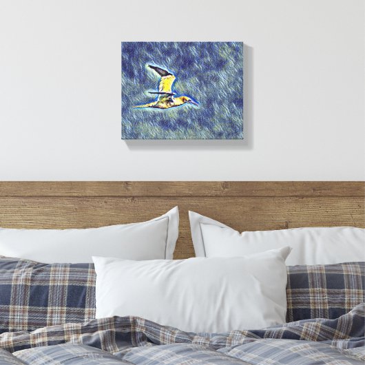 Vleugels van harmonie: vogels in de open lucht canvas afdruk (Insitu (Slaapkamer))