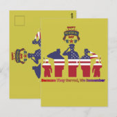 Vleugels van herinnering mosterdgeel briefkaart (Voorkant / Achterkant)