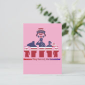 Vleugels van herinnering roze briefkaart (Staand voorkant)