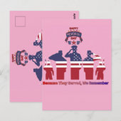 Vleugels van herinnering roze briefkaart (Voorkant / Achterkant)
