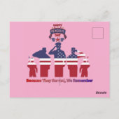 Vleugels van herinnering roze briefkaart (Achterkant)