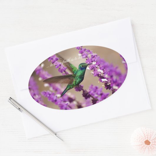 Vleugels van het Fonkelen van het Geloof de Ovale Sticker (Envelop)