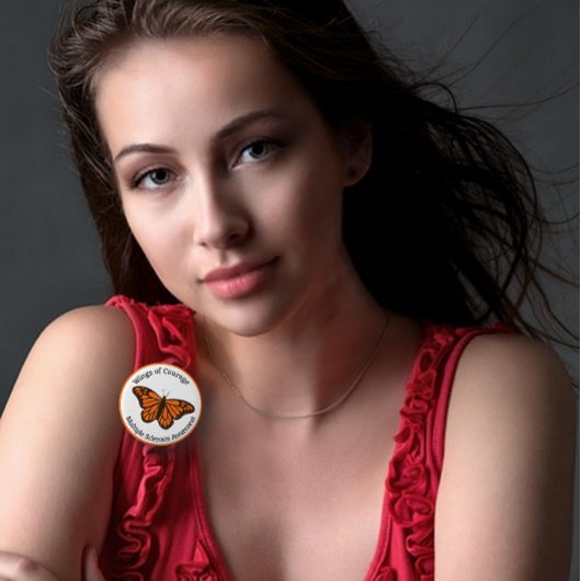 Vleugels van moed Multiple Sclerose Bewustzijn Ronde Button 5,7 Cm