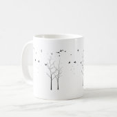 Vleugels van Tranquiliteit – Een Minimalistische N Koffiemok (Voorkant links)