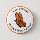 Vleugels van Verandering Multiple Sclerose Bewustz Ronde Button 5,7 Cm (Voorkant)