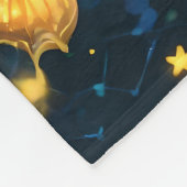 Vleugels van vreugde: Blauwe en gele vliegende vli Fleece Deken (Hoek)