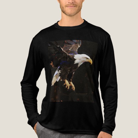 Vleugels van vrijheid: Kale adelaar in vlucht Tri-Blend Shirt (Voorkant volledig)