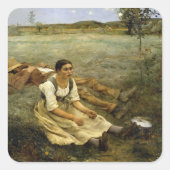 vleugels vierkante sticker (Voorkant)