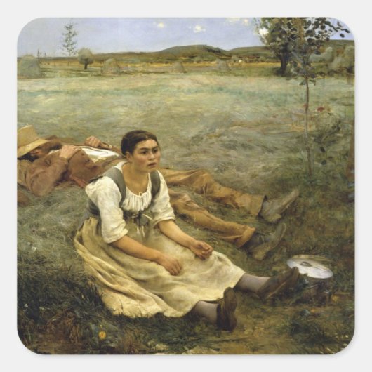 vleugels vierkante sticker (Voorkant)