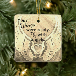 Vleugels waren klaar Angel Sepia Beige Photo Memor Keramisch Ornament