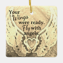 Vleugels waren klaar Angel Sepia Beige Photo Memor Keramisch Ornament