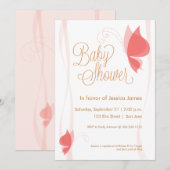 Vleugeluitnodiging voor baby shower kaart (Voorkant / Achterkant)