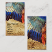 VLEUGELVEREN VAN EEN ROLLER ANTIEK PERKAMENT VISITEKAARTJE (Voorkant / Achterkant)