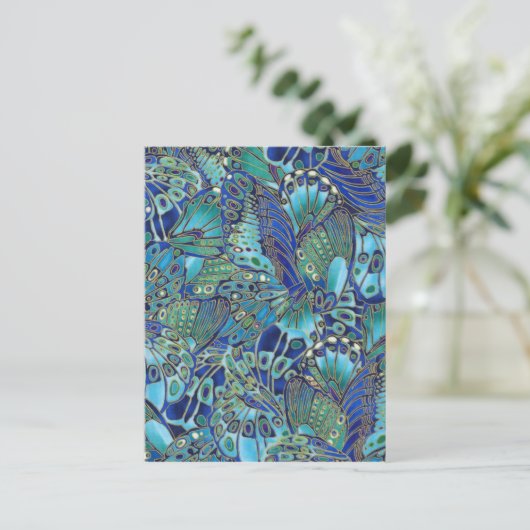 vleugelvleugels van Turquoise Briefkaart (Staand voorkant)