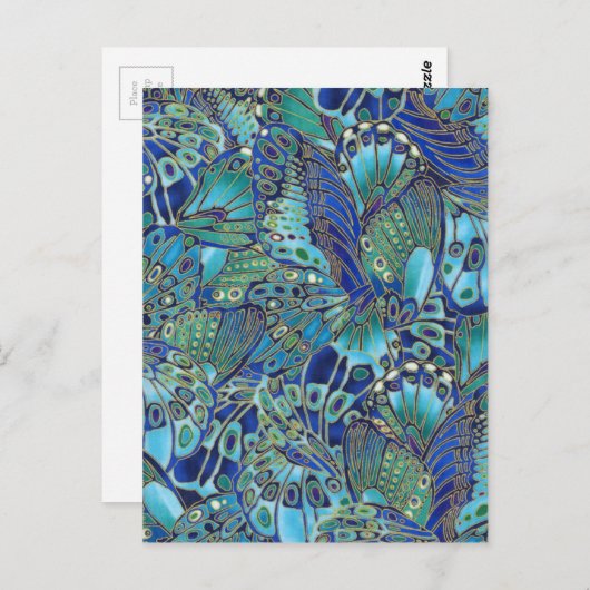 vleugelvleugels van Turquoise Briefkaart (Voorkant / Achterkant)