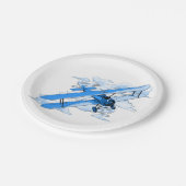 vleugelvliegtuig papieren bordje (Gekanteld)