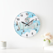 vleugelvliegtuig piloot wasbeer grote klok (Huis)